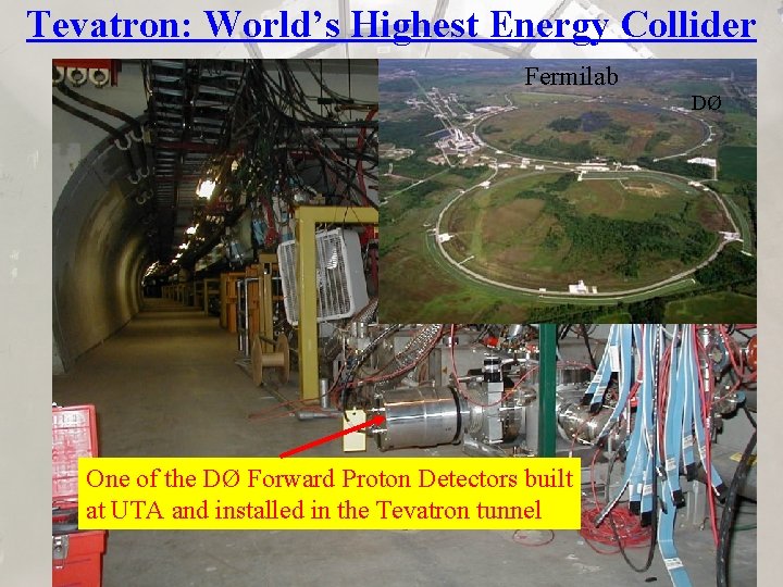 Tevatron: World’s Highest Energy Collider Fermilab One of the DØ Forward Proton Detectors built