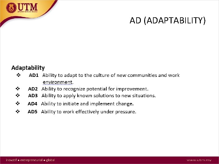 AD (ADAPTABILITY) 