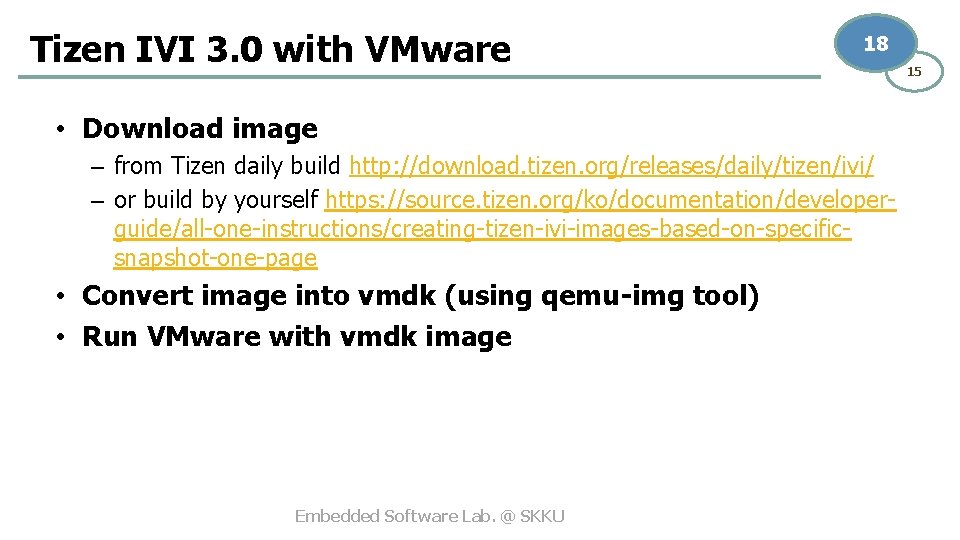 Tizen IVI 3. 0 with VMware 18 • Download image – from Tizen daily