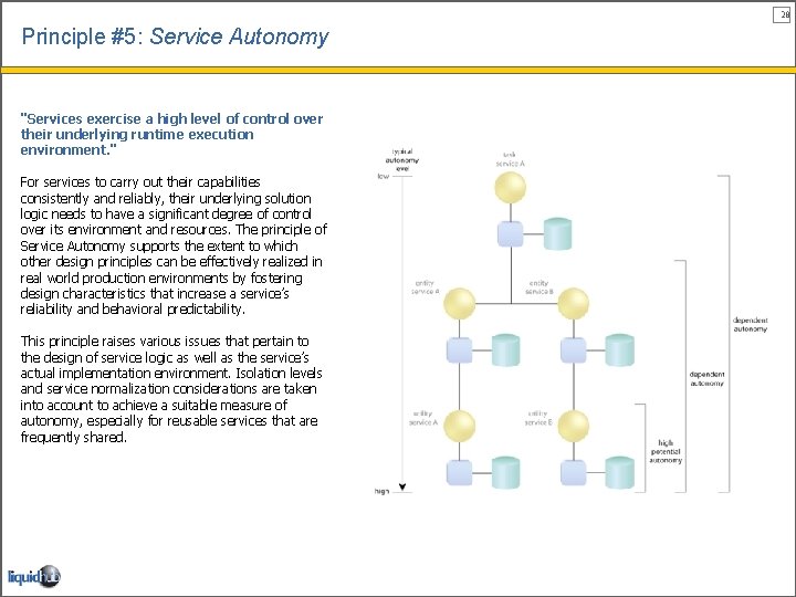 28 Principle #5: Service Autonomy "Services exercise a high level of control over their
