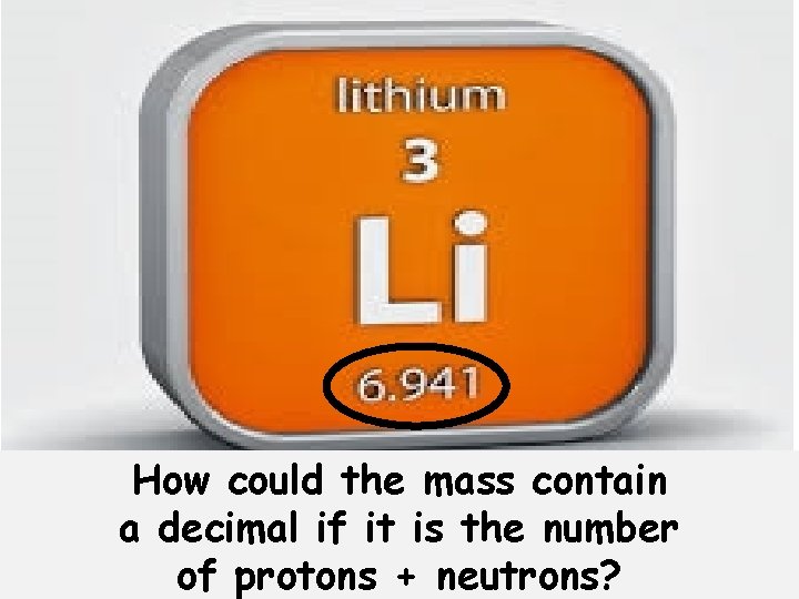 How could the mass contain a decimal if it is the number of protons