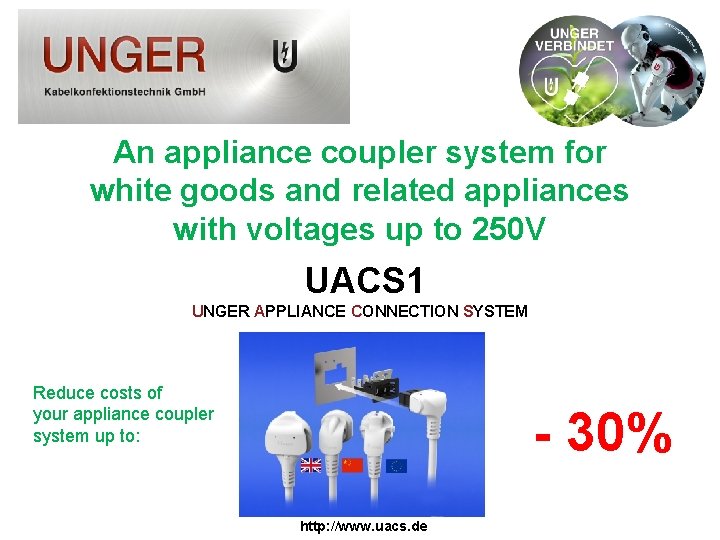 An appliance coupler system for white goods and related appliances with voltages up to