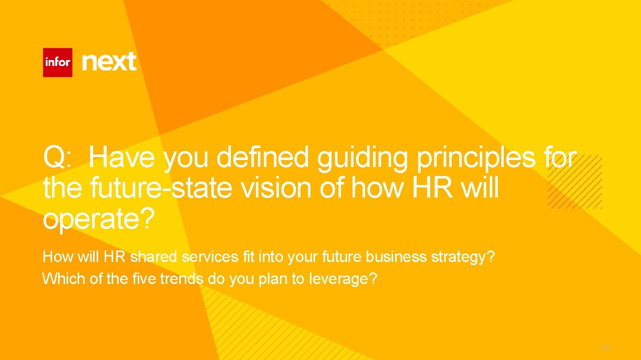 Q: Have you defined guiding principles for the future-state vision of how HR will
