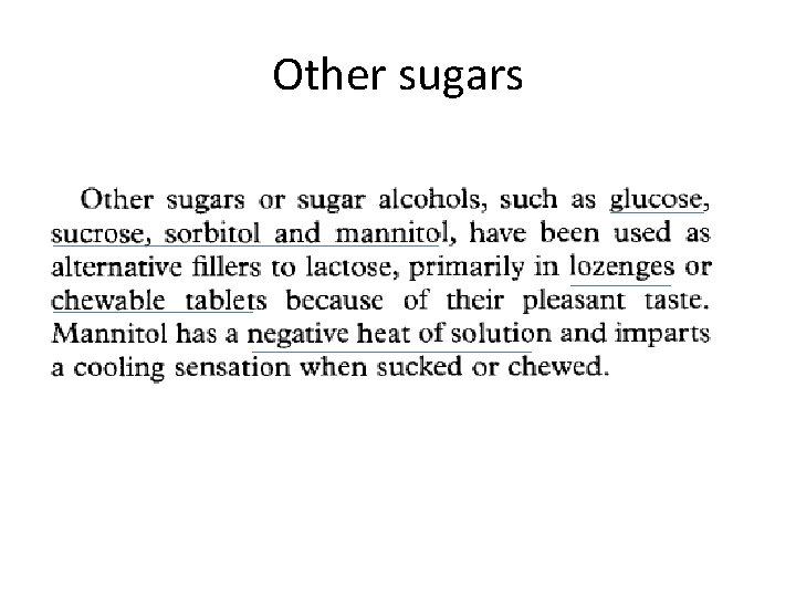 Other sugars 