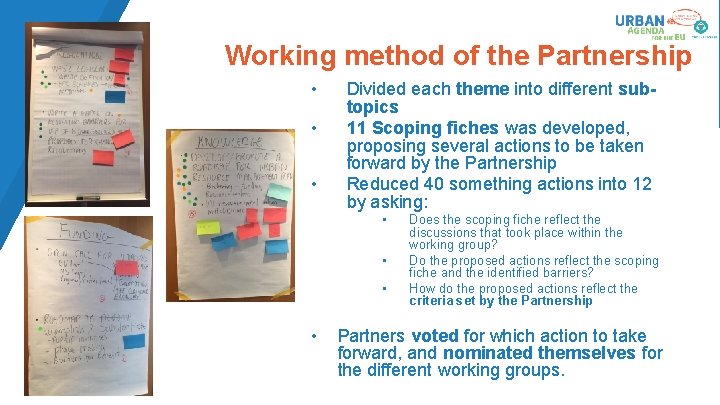 Working method of the Partnership • • • Divided each theme into different subtopics