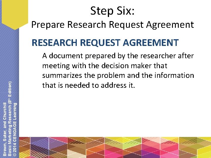 Step Six: Prepare Research Request Agreement Brown, Suter, and Churchill Basic Marketing Research (8