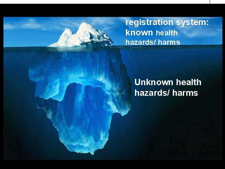 registration system: known health hazards/ harms Unknown health hazards/ harms 11/1/2020 7 