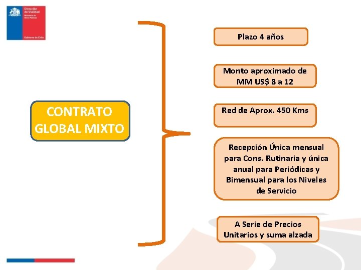 Plazo 4 años Monto aproximado de MM US$ 8 a 12 CONTRATO GLOBAL MIXTO