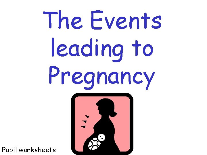 The Events leading to Pregnancy Pupil worksheets 