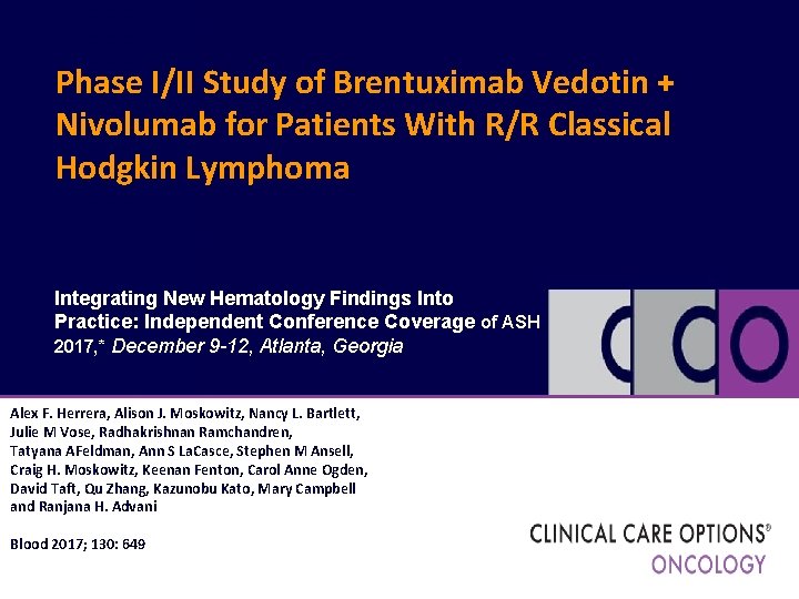 Phase I/II Study of Brentuximab Vedotin + Nivolumab for Patients With R/R Classical Hodgkin