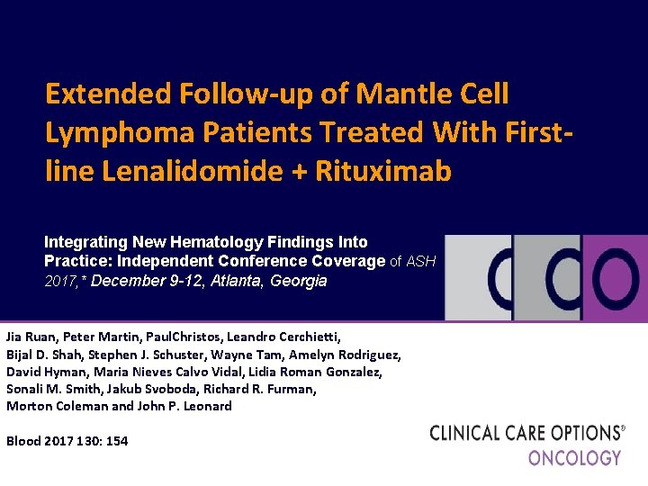 Extended Follow-up of Mantle Cell Lymphoma Patients Treated With Firstline Lenalidomide + Rituximab Integrating