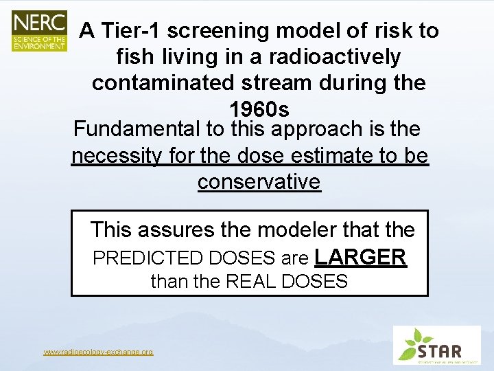 A Tier-1 screening model of risk to fish living in a radioactively contaminated stream