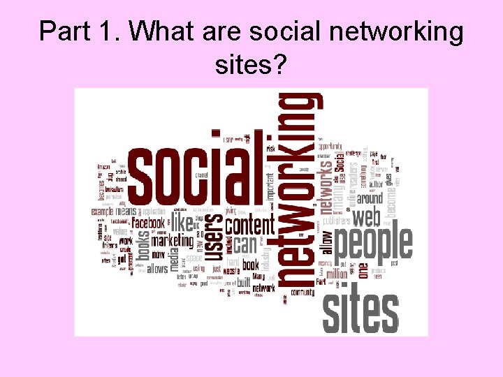 Part 1. What are social networking sites? 