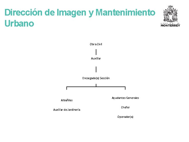 Dirección de Imagen y Mantenimiento Urbano Obra Civil Auxiliar Encargado(a) Sección Albañiles Auxiliar de