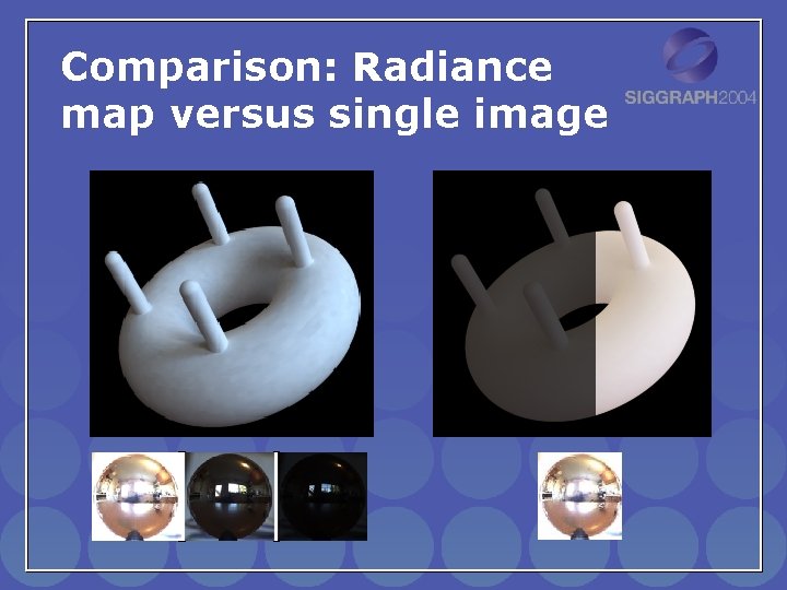 Comparison: Radiance map versus single image 