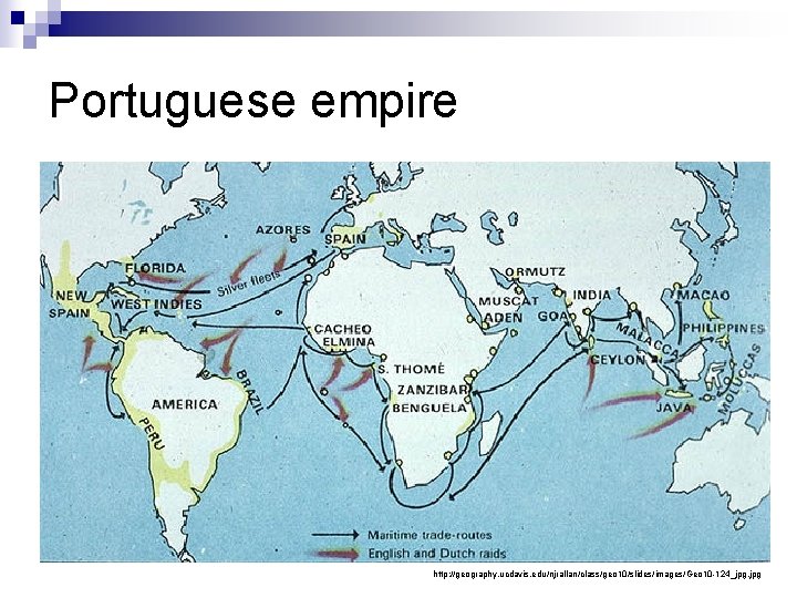 Portuguese empire http: //geography. ucdavis. edu/njrallan/class/geo 10/slides/images/Geo 10 -124_jpg. jpg 