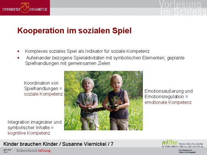 Kooperation im sozialen Spiel § § Komplexes soziales Spiel als Indikator für soziale Kompetenz