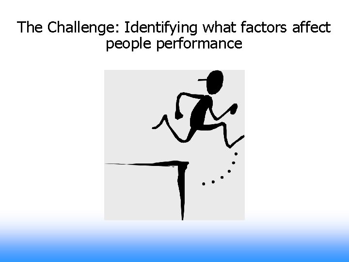 The Challenge: Identifying what factors affect people performance 