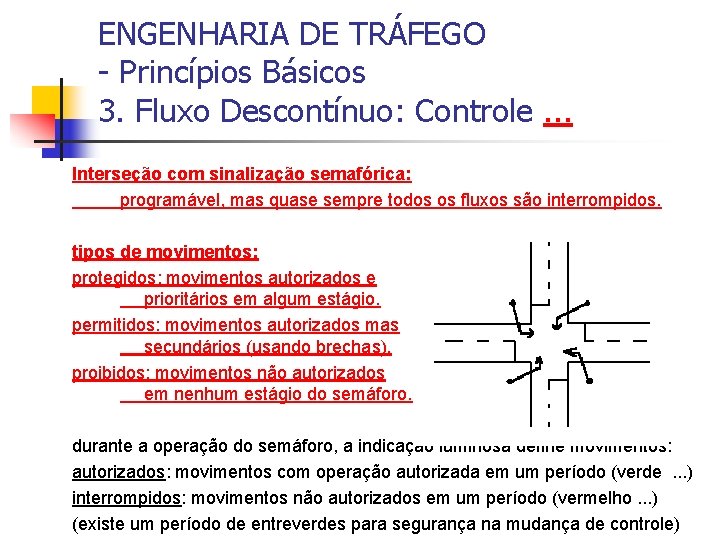 ENGENHARIA DE TRÁFEGO - Princípios Básicos 3. Fluxo Descontínuo: Controle. . . Interseção com