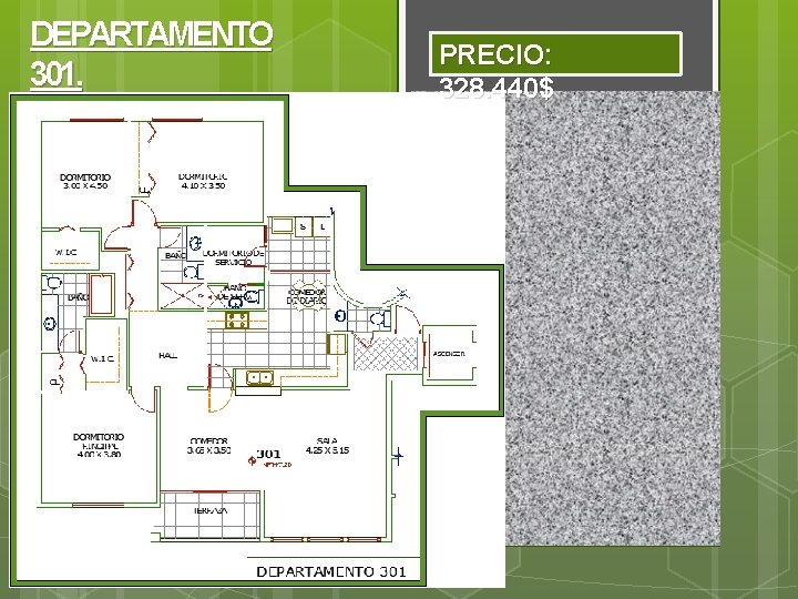 DEPARTAMENTO 301. PRECIO: 328. 440$ 