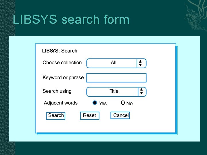 LIBSYS search form 