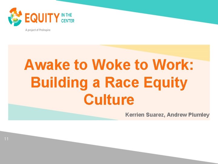 Awake to Work: Building a Race Equity Culture Kerrien Suarez, Andrew Plumley 11 