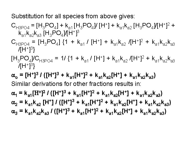 Substitution for all species from above gives: CH 3 PO 4 = [H 3