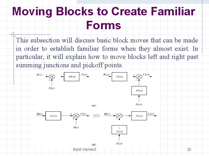 Moving Blocks to Create Familiar Forms This subsection will discuss basic block moves that Moving Blocks to Create Familiar Forms This subsection will discuss basic block moves that