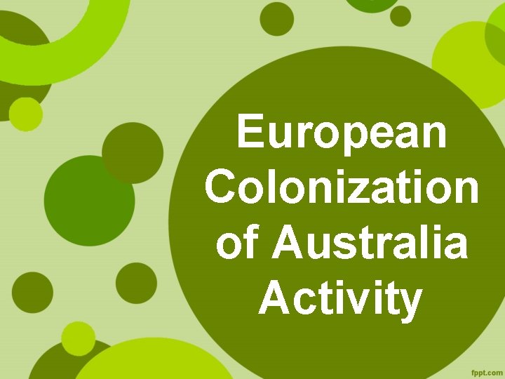European Colonization of Australia Activity 