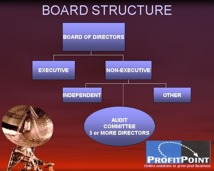 BOARD STRUCTURE BOARD OF DIRECTORS EXECUTIVE NON-EXECUTIVE INDEPENDENT OTHER AUDIT COMMITTEE 3 or MORE