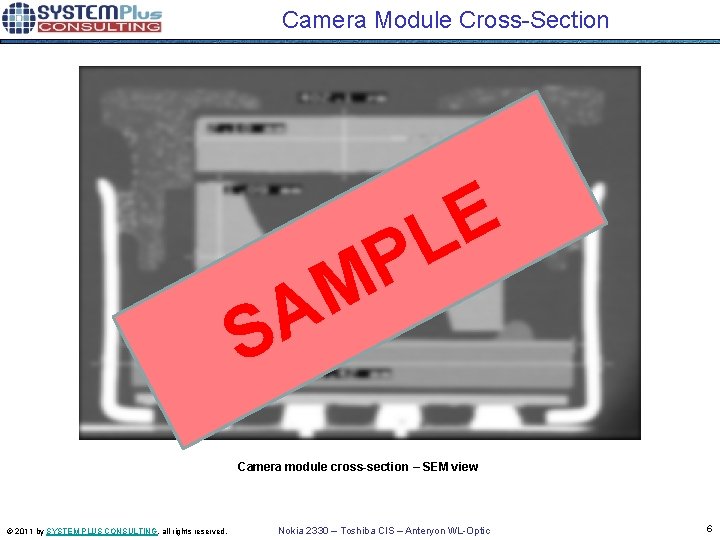 Camera Module Cross-Section E L P M A S Camera module cross-section – SEM