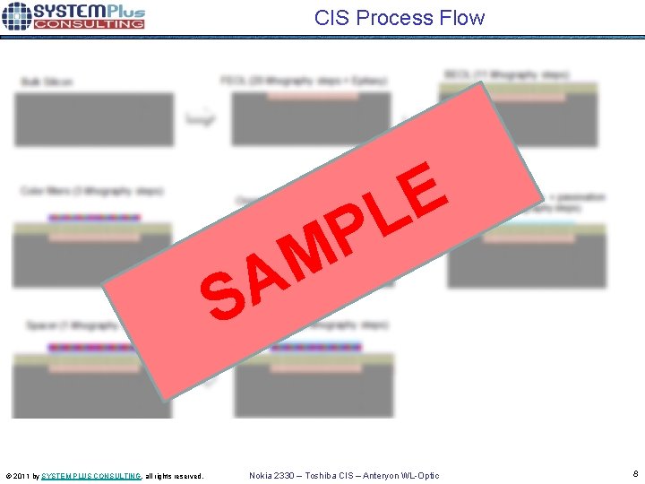 CIS Process Flow E L P M A S © 2011 by SYSTEM PLUS