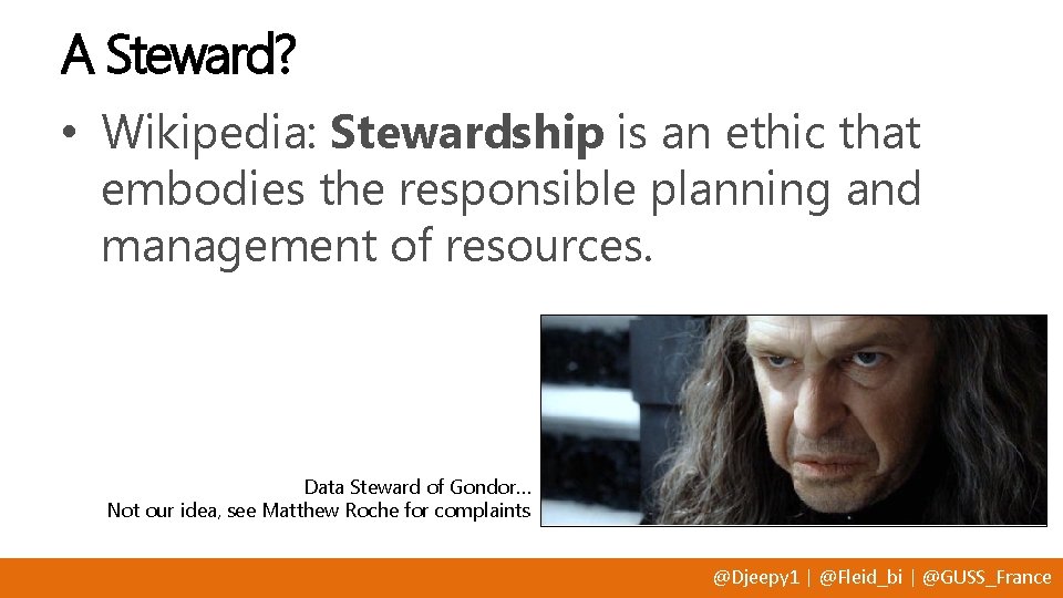 A Steward? • Wikipedia: Stewardship is an ethic that embodies the responsible planning and