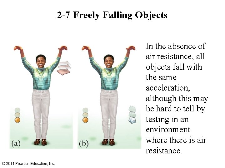 2 -7 Freely Falling Objects In the absence of air resistance, all objects fall 2 -7 Freely Falling Objects In the absence of air resistance, all objects fall