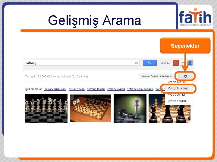 Gelişmiş Arama Seçenekler 