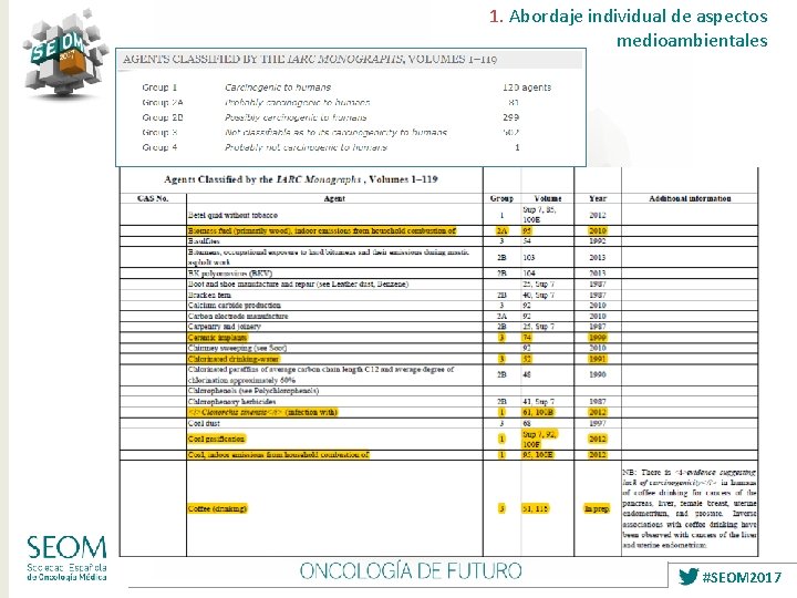 1. Abordaje individual de aspectos medioambientales #SEOM 2017 