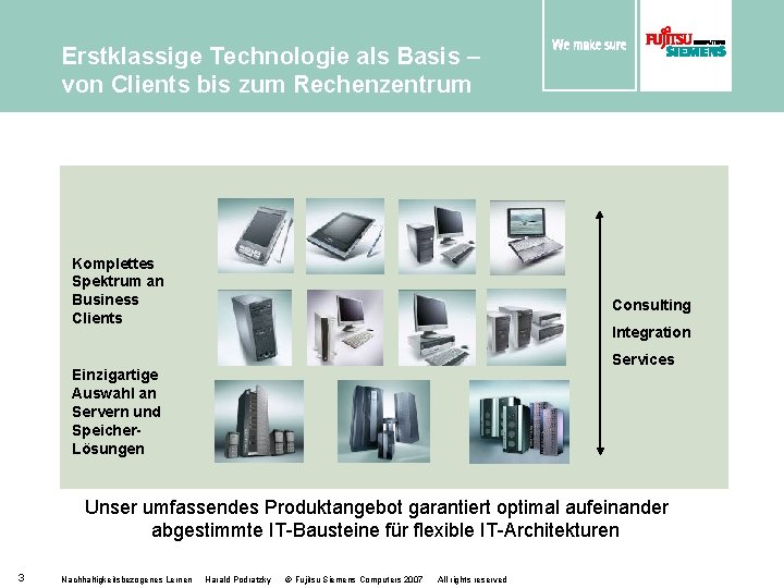 Erstklassige Technologie als Basis – von Clients bis zum Rechenzentrum Komplettes Spektrum an Business