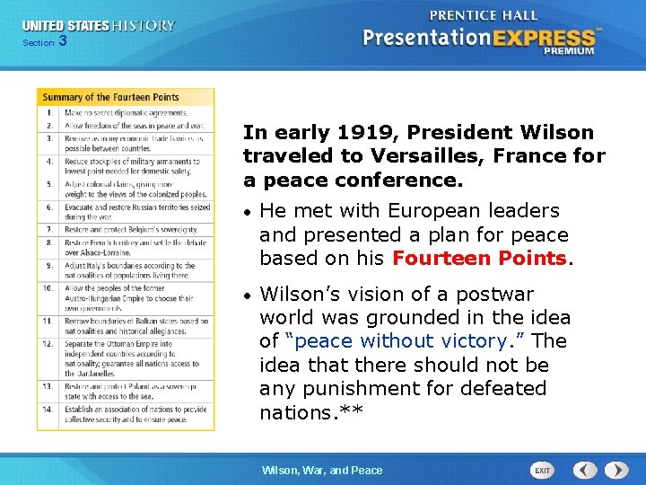 325 Section Chapter Section 1 In early 1919, President Wilson traveled to Versailles, France