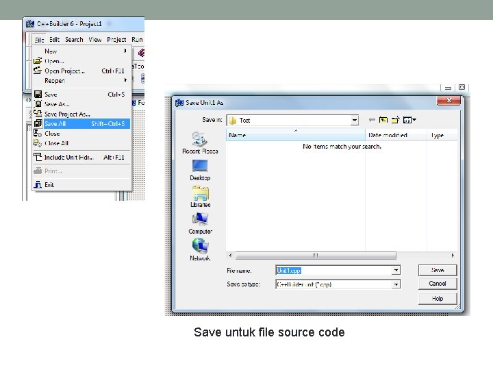 Save untuk file source code 