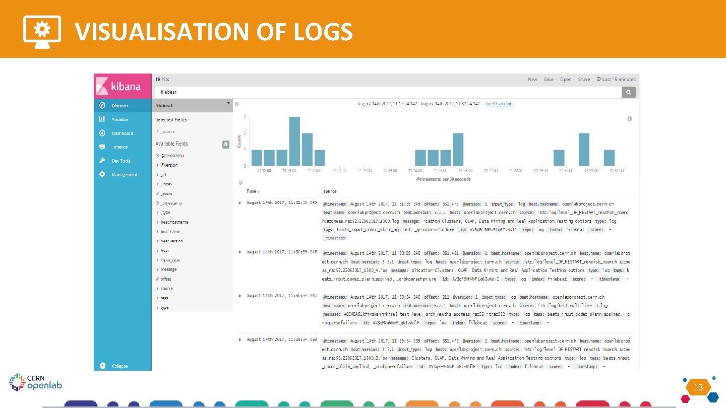 VISUALISATION OF LOGS 13 8 VISUALISATION OF LOGS 13 8