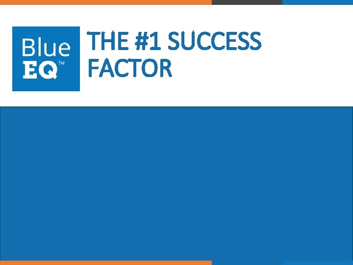 THE #1 SUCCESS FACTOR © 2017 Blue. EQ. All rights reserved. 12 