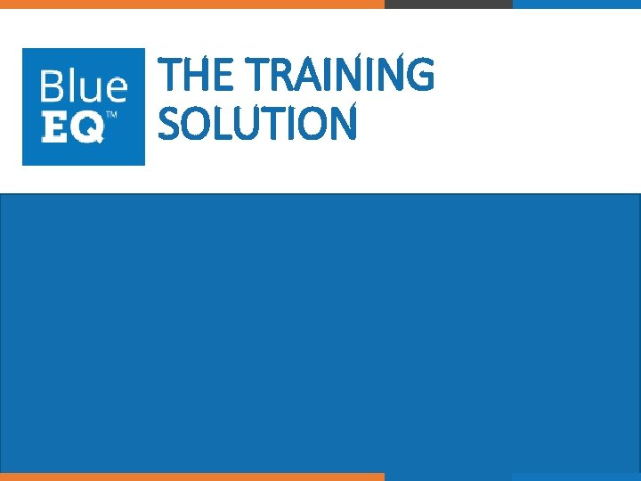 THE TRAINING SOLUTION © 2017 Blue. EQ. All rights reserved. 8 