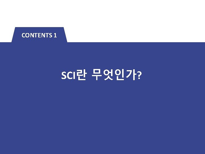 CONTENTS 1 SCI란 무엇인가? 