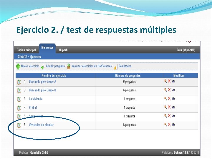 Ejercicio 2. / test de respuestas múltiples 