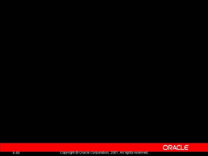 4 -40 Copyright © Oracle Corporation, 2001. All rights reserved. 
