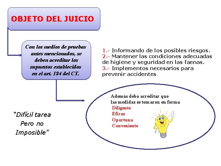 OBJETO DEL JUICIO Con los medios de pruebas antes mencionados, se deben acreditar los