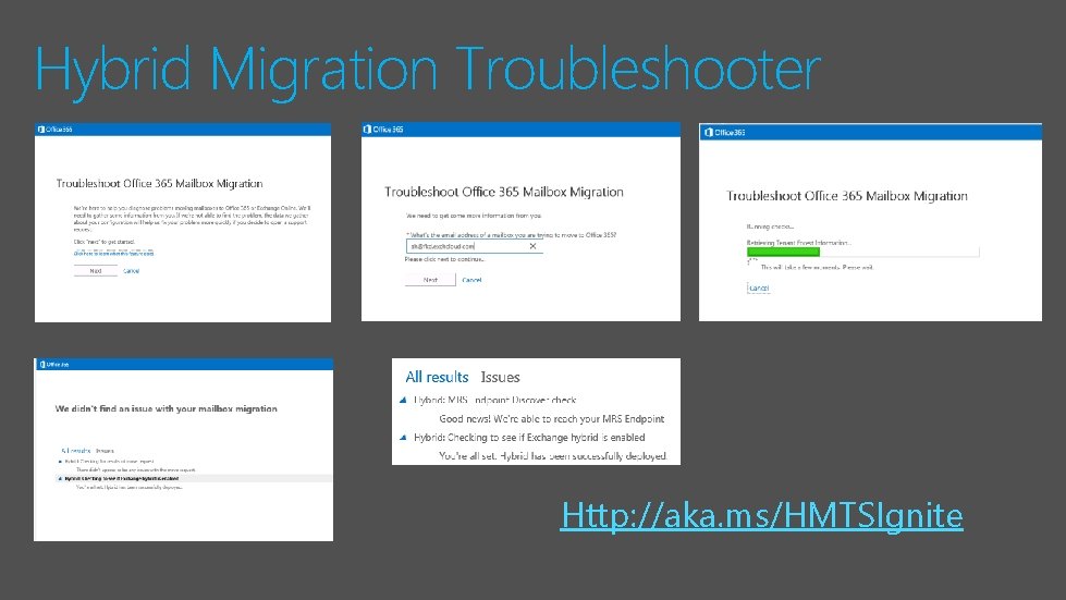 Hybrid Migration Troubleshooter Http: //aka. ms/HMTSIgnite 