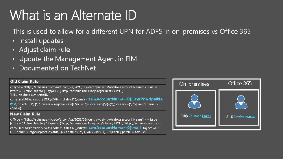 This is used to allow for a different UPN for ADFS in on-premises vs