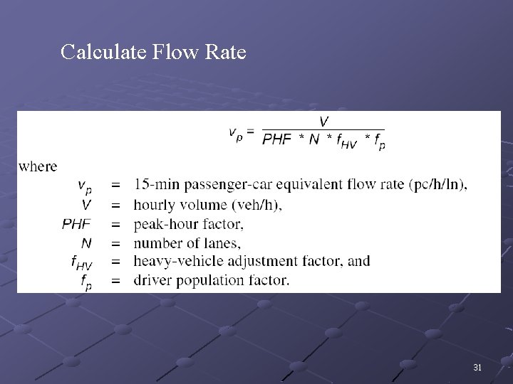 Calculate Flow Rate 31 