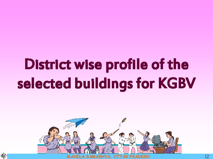 District wise profile of the selected buildings for KGBV MAHILA SAMAKHYA, UTTAR PRADESH 12
